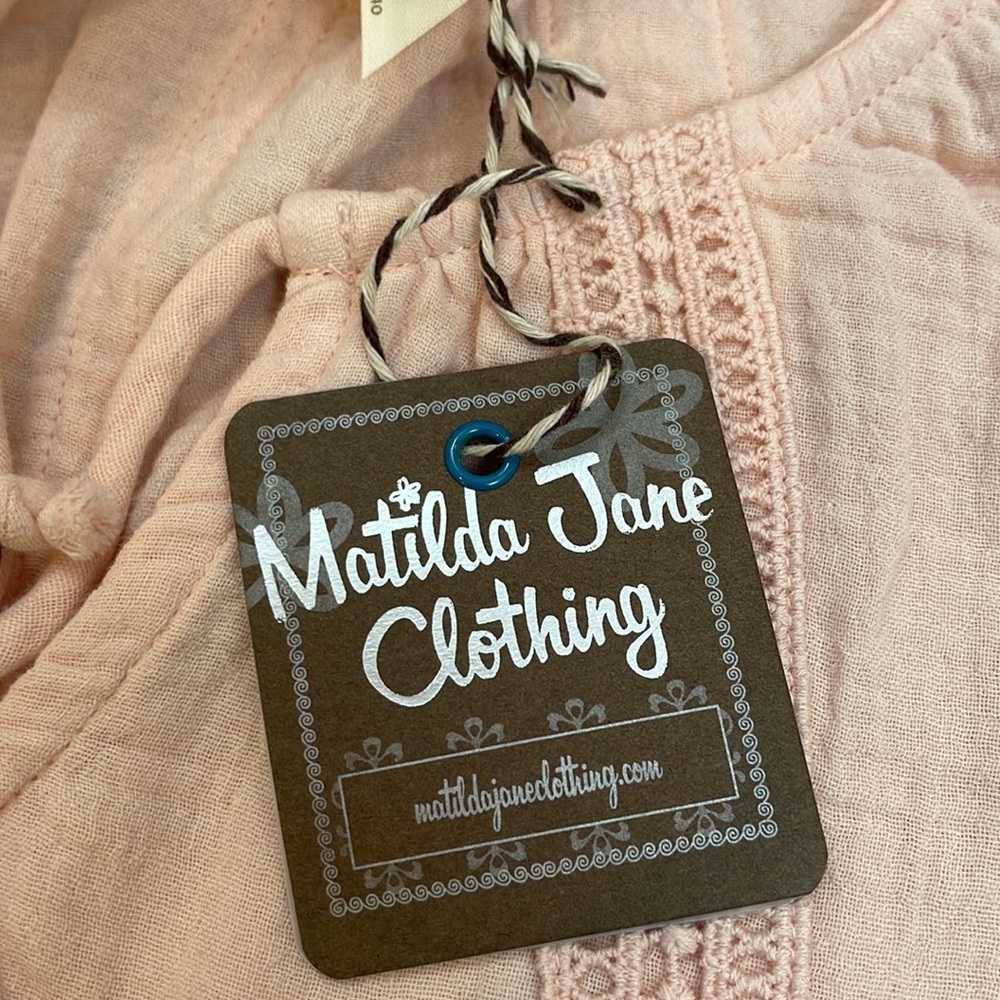 Matilda Jane Call Me Cute Peasant Top Peach Pink Cotton Size Small - Picture 6 of 11